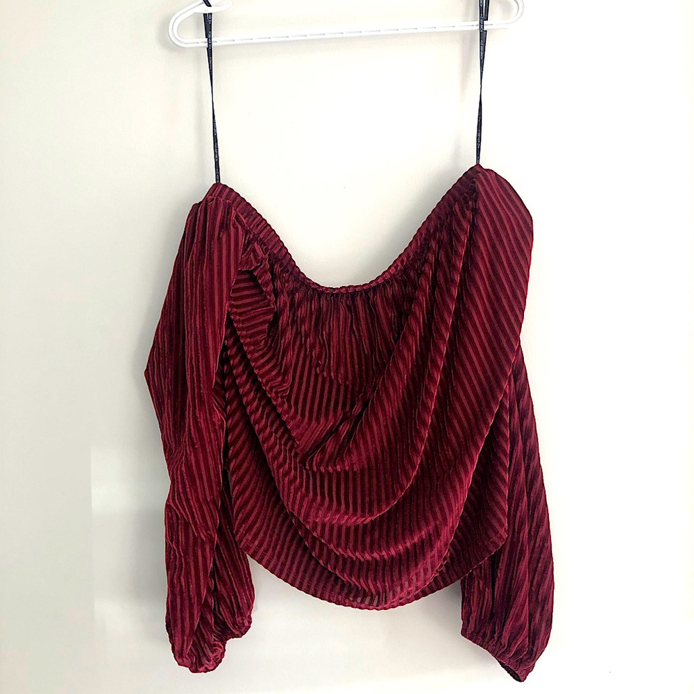 Forever 21+ Off The Shoulder Velvet Top in 3X